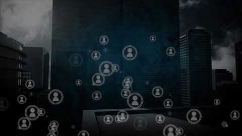 Digital Networking Concept Overlaying Urban Cityscape