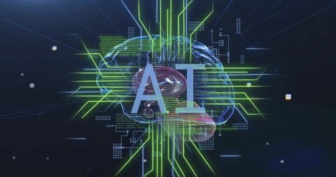 AI Technology Concept with Digital Brain and Data Interface - Download Free Stock Images Pikwizard.com