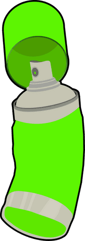 Neon Green Aerosol Can Vector Art on Transparent Background