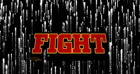 Fight Text Over Digital Data Streams on Dark Background - Download Free Stock Images Pikwizard.com