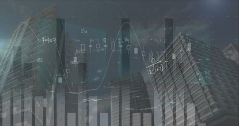 Futuristic Data Visualization Over Modern Cityscape - Download Free Stock Images Pikwizard.com