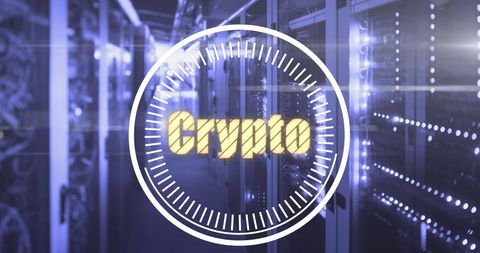 futuristic crypto symbol in high-tech data center - Download Free Stock Images Pikwizard.com