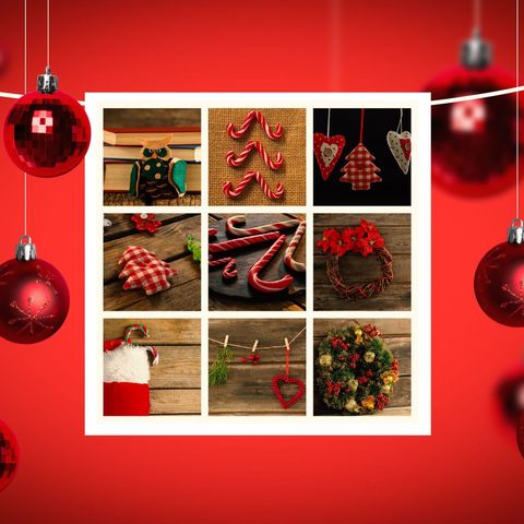 festive christmas collage displaying traditional holiday decorations - Download Free Stock Templates Pikwizard.com