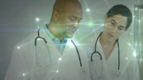 Doctors Collaborating with Digital Network Overlay