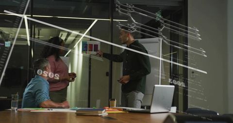 Creative Business Team Brainstorming Ideas in Modern Office