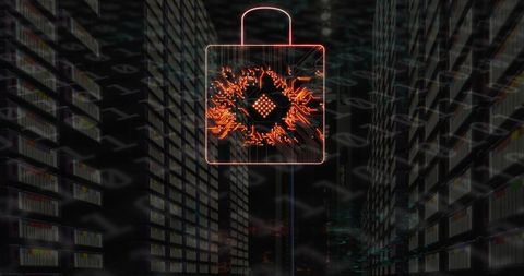 neon qr code with dna across binary landscape - Download Free Stock Images Pikwizard.com