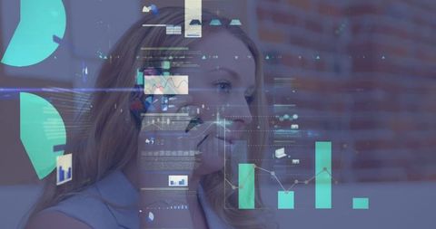 Businesswoman Analyzing Financial Data via Smartphone