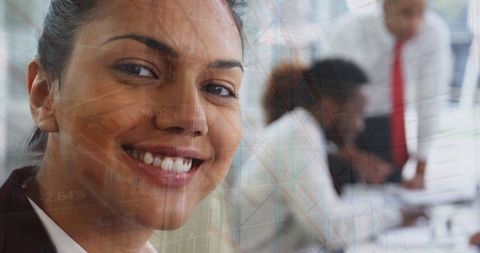 Confident Businesswoman Overlooking Diverse Team Collaboration