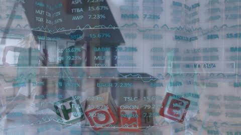 Business Tech Interface with Social Notifications and Finance Overlay