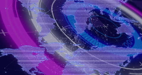 Digital Map Overlay Highlighting Global Data Technology