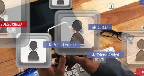 Social Media Engagement Icons Over Smartphone