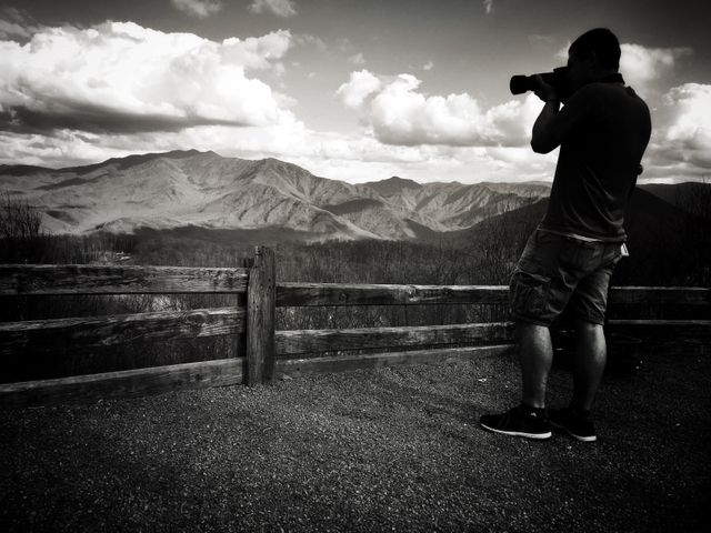 Photographer Captures Scenic Mountain View in Black and White - Download Free Stock Photos Pikwizard.com