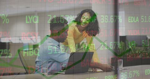 Diverse Coworkers Analyzing Stock Market Trends - Download Free Stock Images Pikwizard.com
