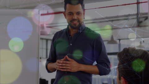 Business Presentation with Diverse Colleagues and Digital Effects