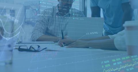 Innovative financial data processing in modern office environment