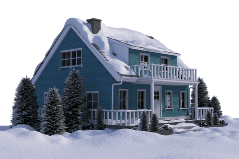 traditional snow-covered house illustration with transparent background - Download Free Stock Videos Pikwizard.com