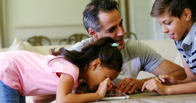 Father Spending Quality Time With Children Indoors - Download Free Stock Images Pikwizard.com