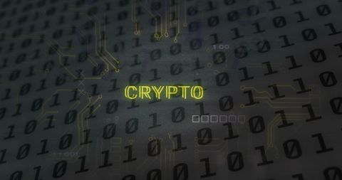 Crypto Text with Binary Code and Technical Circuitry - Download Free Stock Images Pikwizard.com