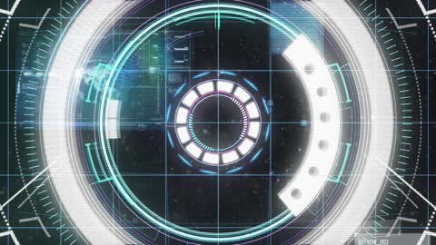 High-Tech Digital Interface with Data Processing Animation