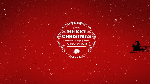 Santa Claus Sleigh Silhouette with Christmas Message