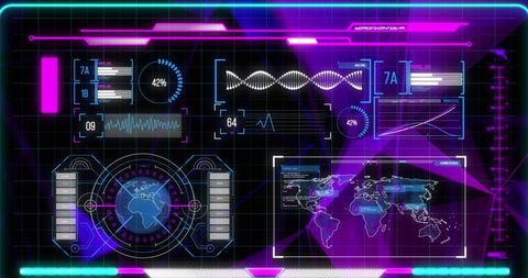 Advanced Digital Interface with Data Visualization Elements - Download Free Stock Images Pikwizard.com
