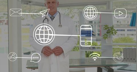 Senior Doctor Embracing Digital Technology in Modern Clinic