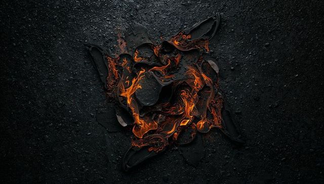 Fiery Fragments and Flames on Dark Gravel