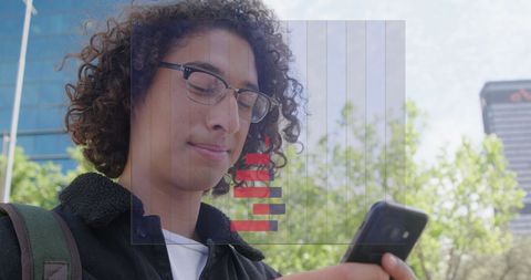 Young Man Engaging with Digital Data on Smartphone Outdoors - Download Free Stock Images Pikwizard.com