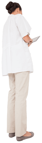 transparent back view of nurse using tablet computer - Download Free Stock Videos Pikwizard.com