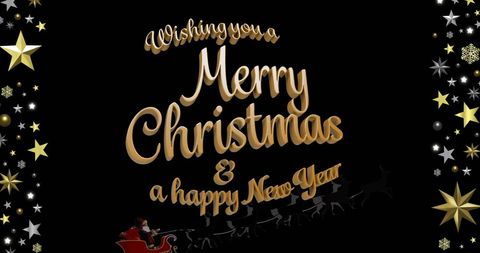 Festive Christmas and New Year Greetings with Gold Text