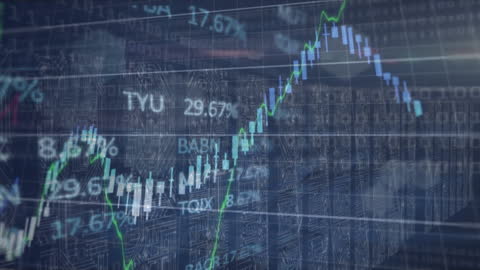 Global Finance and Data Processing Animation in Blue