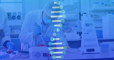 Scientists Working on DNA Research in Laboratory