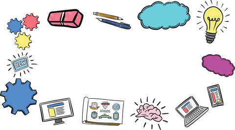 multicolored symbols illustrating creativity idea workflow on transparent background - Download Free Stock Videos Pikwizard.com