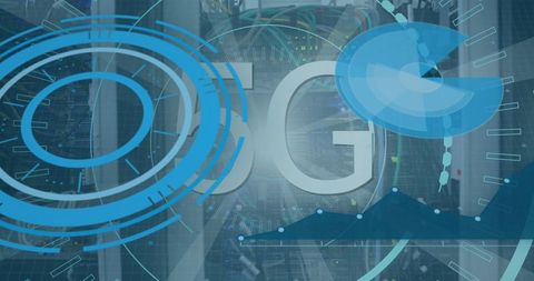 5G Technology with Digital Data Processing over Servers - Download Free Stock Images Pikwizard.com