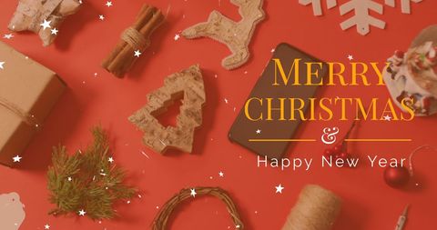 Festive Christmas Greeting with Traditional Decor Elements