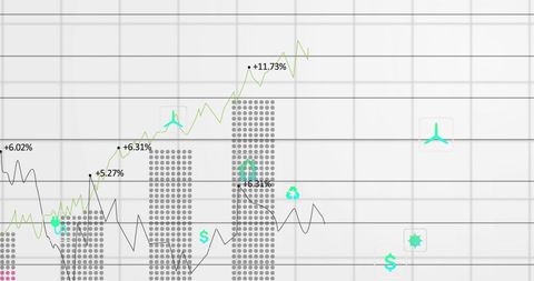 Eco-Friendly Icons Overlaid on Rising Stock Market Graph - Download Free Stock Images Pikwizard.com
