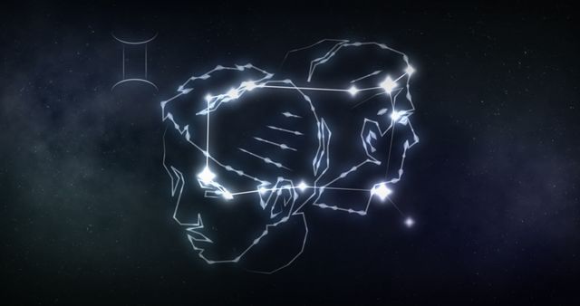 Gemini Zodiac Constellation with Starry Background - Download Free Stock Images Pikwizard.com