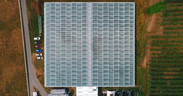 Aerial View of Large Agricultural Greenhouse Structure - Download Free Stock Images Pikwizard.com