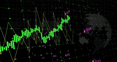 Dynamic Financial Graphs With Data Points Over Dark Geometric Background