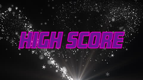 High Score Text Over Glowing Lights and Dark Background