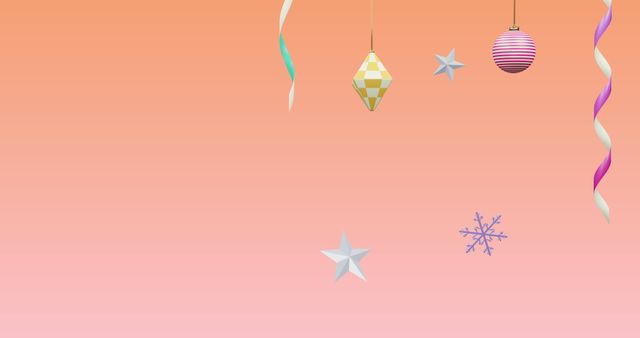 Festive Decorations Hanging on Pink Background - Download Free Stock Images Pikwizard.com