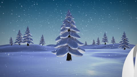 Snowy Winter Wonderland with Animated Snowfall