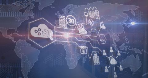 Global Cloud Computing and Digital Network Connections - Download Free Stock Images Pikwizard.com