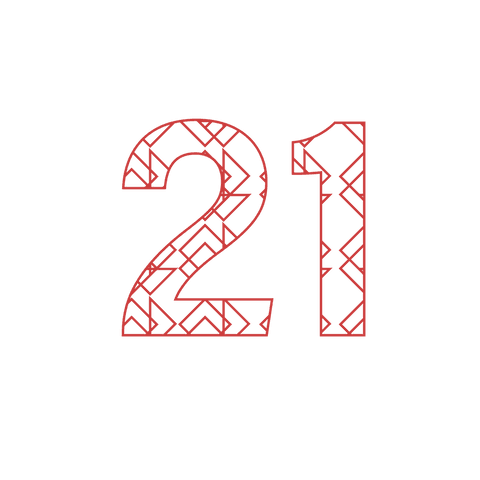 red number 21 with geometric pattern on transparent background - Download Free Stock Videos Pikwizard.com