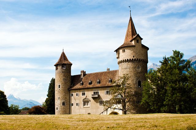 Scenic View of Historic Medieval Castle with Tower and Turret - Download Free Stock Photos Pikwizard.com