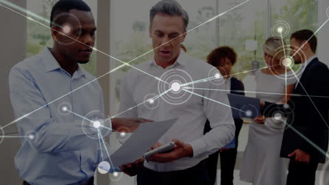 Business Professionals Networking with Digital Connections