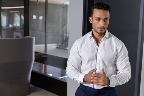 Professional asian businessman in modern office space