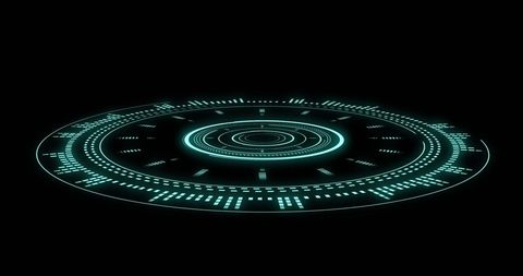 Futuristic digital sensor ui interface on black background
