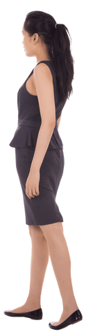 Businesswoman Standing in Profile on Transparent Background