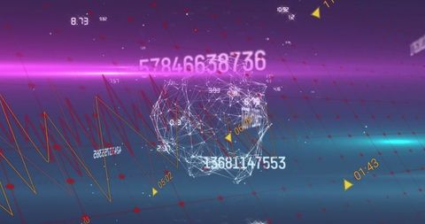 Floating wireframe sphere depicting advanced digital analytics